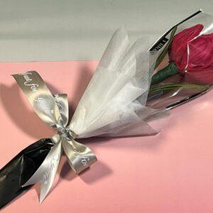 Wrapped Medium & Large Single Stem Open Tulip