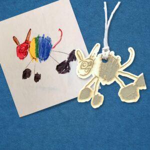 Custom Wooden Jewellery from Children’s Drawings | Custom Laser Cut Jewellery | Kids Artwork Gift |