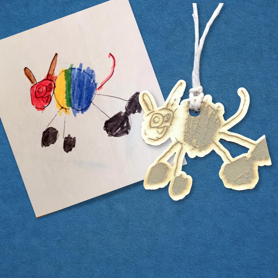 Custom Wooden Jewellery from Children’s Drawings | Custom Laser Cut Jewellery | Kids Artwork Gift | - Image 2