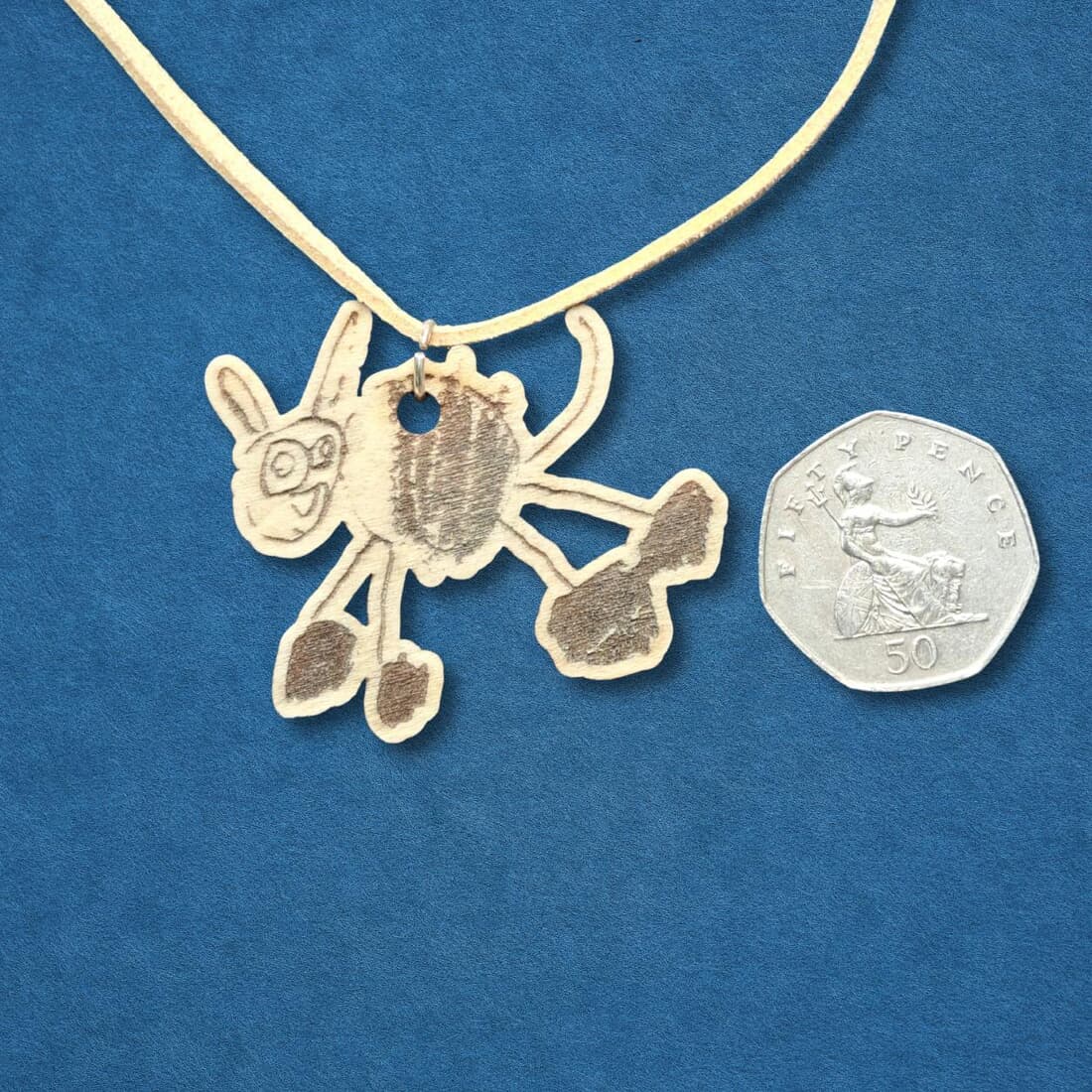 Custom Wooden Jewellery from Children’s Drawings | Custom Laser Cut Jewellery | Kids Artwork Gift | - Image 3