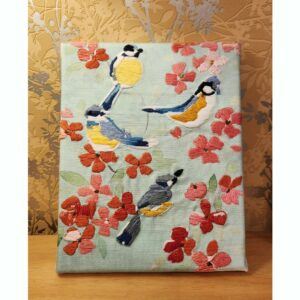 Birds and Blossom Embroidered Wall Art