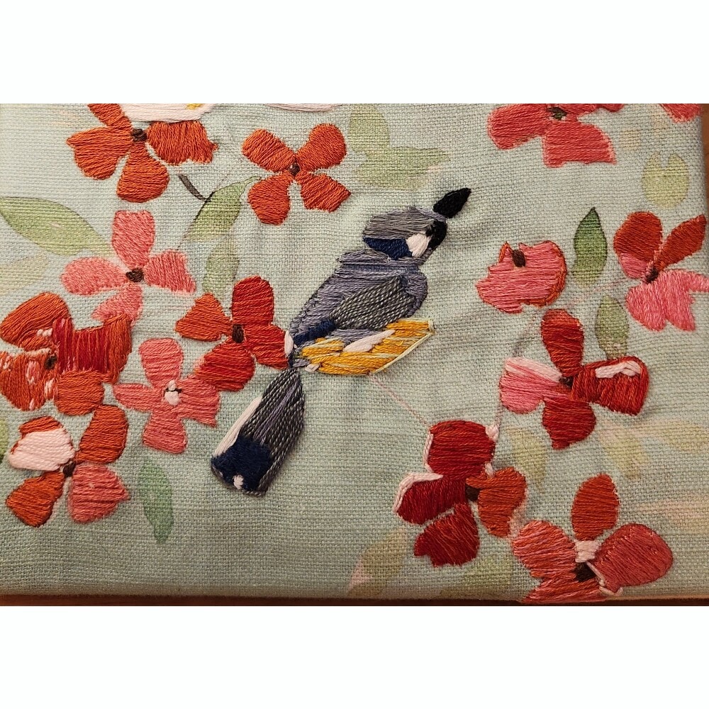 Birds and Blossom Embroidered Wall Art - Image 2