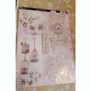 Pretty birds in birdcages cardstock