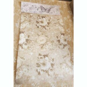 Set of 2 vintage style floral papers with butterflies
