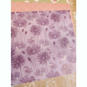 Paperstock, Set of 10 mixed pink, green and lilac 6 by 6 inch papers