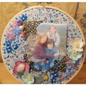 Mothers Day Embroidery Hoop Art Picture with photo holder