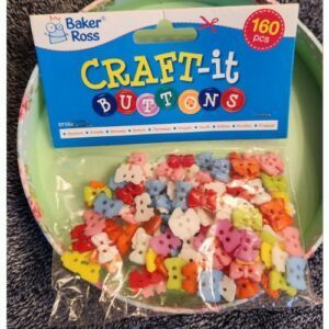 Baker Ross Bow Buttons in a mix of colours