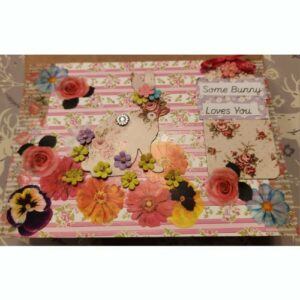 Rabbit with flowers Birthday Card