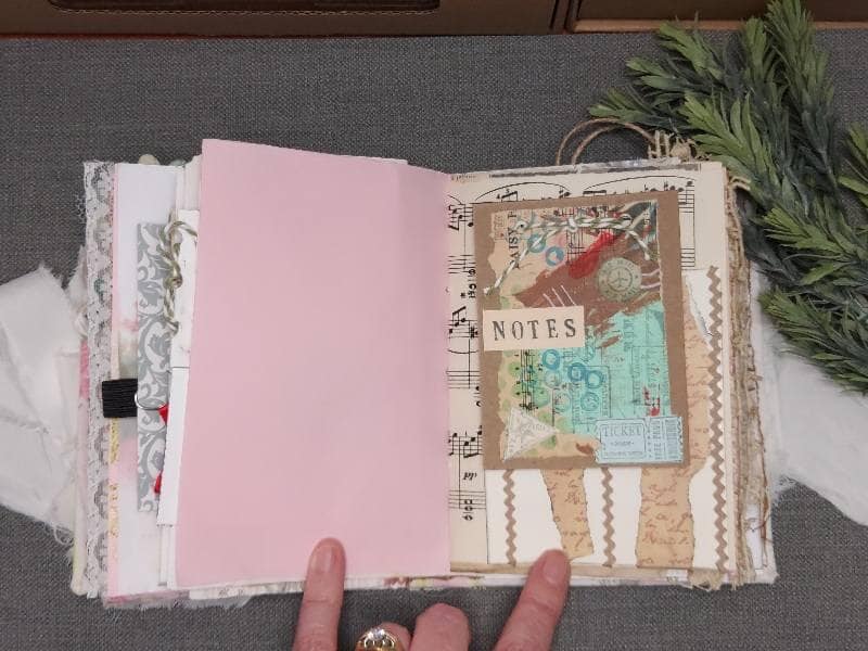 Handmade Journal with Mixed Papers & Botanical Details - Image 9