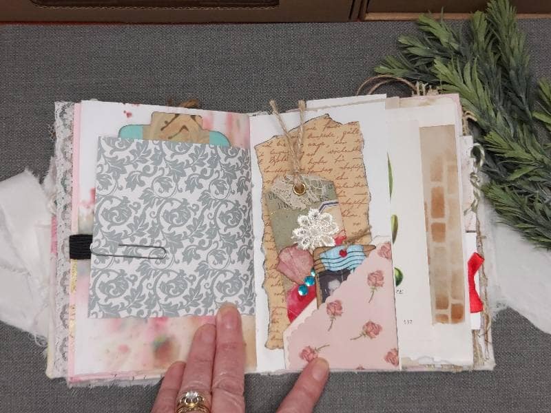Handmade Journal with Mixed Papers & Botanical Details - Image 7