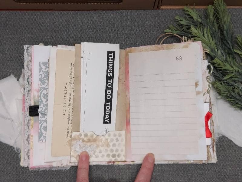 Handmade Journal with Mixed Papers & Botanical Details - Image 6