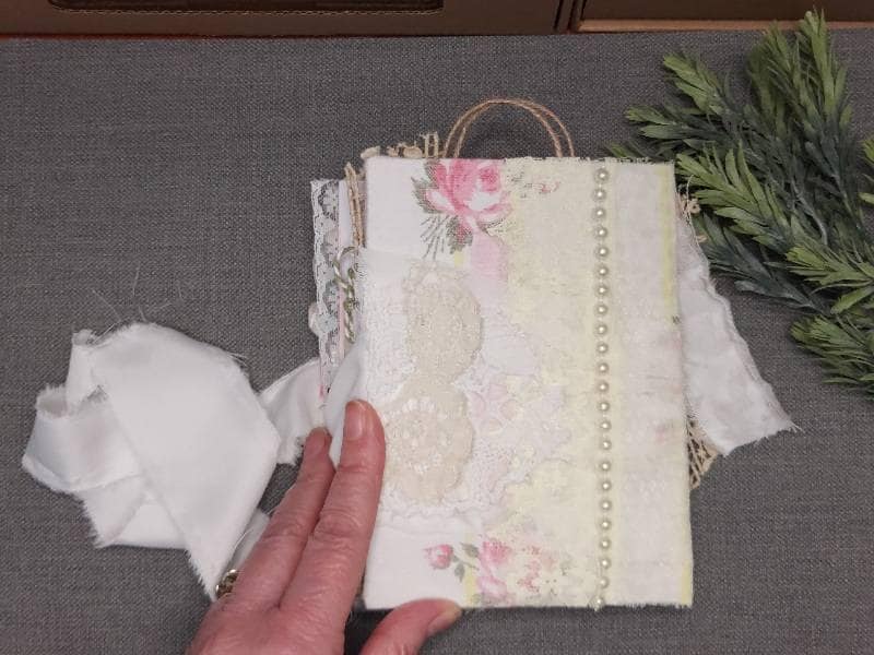 Handmade Journal with Mixed Papers & Botanical Details - Image 2