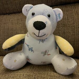 Personalised Ben Memory Bear with Custom Tummy and Feet