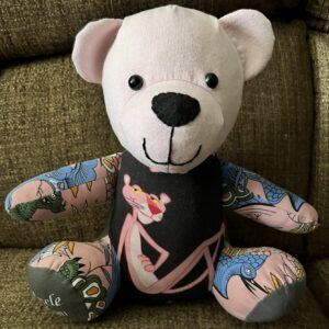 Personalised Ben Memory Bear with Custom Tummy and Feet