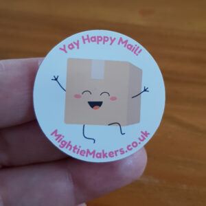 Personalised Business Happy Mail Stickers With Cute Cartoon Parcel