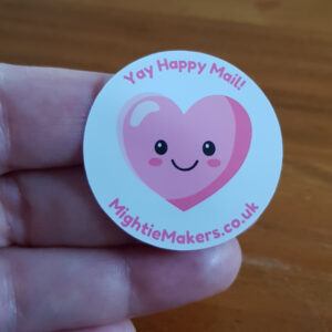 Happy Mail Stickers Cute Heart Business Packaging Labels