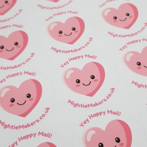 Personalised Business Happy Mail Stickers With Cute Cartoon Heart