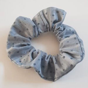 Handmade Grey Scrunchie Set of 2 - Spotty and Sparkle Glitter Fabric Hair Scrunchies