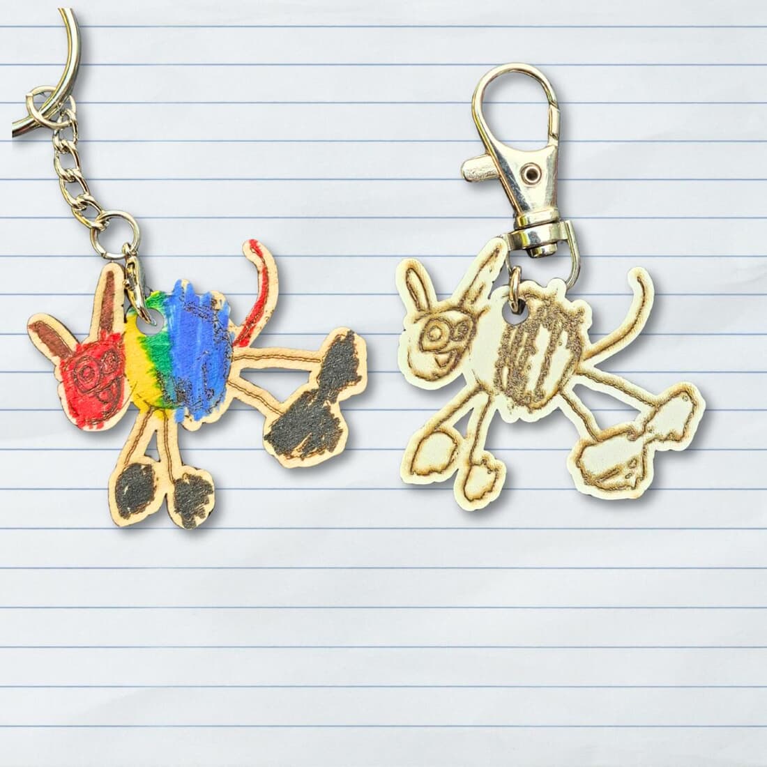 Custom Wooden Jewellery from Children’s Drawings | Custom Laser Cut Jewellery | Kids Artwork Gift | - Image 8