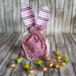 Handmade Mini Bunny Ears Treat Bag - Eco Friendly Reusable Easter Gift Bag