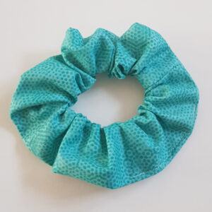 Handmade Turquoise Scrunchie Set of 2 - Geometric and Sparkle Glitter