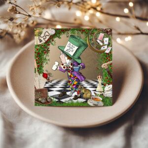 Hatter card on a plate