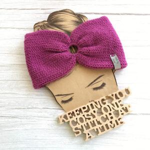 Medium Weight Machine-Knitted Headwrap with Carabiner