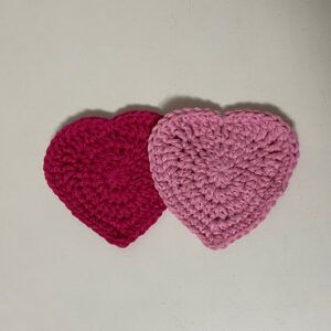 Set of 3 Crocheted Heart Shaped Face Wipes – Eco-Friendly and Reusable