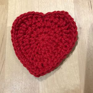 Set of 3 Crocheted Heart Shaped Face Wipes – Eco-Friendly and Reusable
