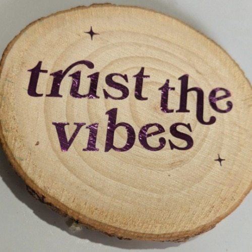 Positive Quote Wood Slice Coasters with Green Felt Backing - Image 5