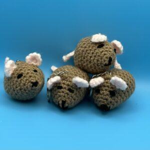 Handmade Crochet Mouse Keyrings – UKCA Safety Tested