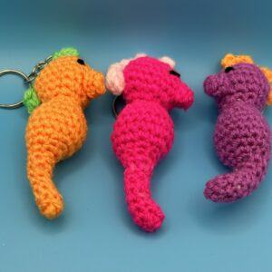 Adorable Crochet Seahorse Keyrings – UKCA Tested