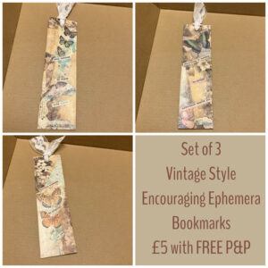 Set of 3 Vintage Style Encouraging Ephemera Bookmarks (set1)