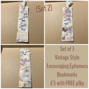 Set of 3 Vintage Style Encouraging Ephemera Bookmarks (set2)