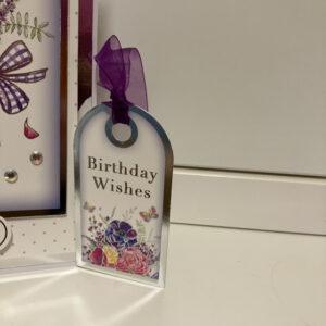 A5 Floral Birthday Card with Matching Gift Tag and envelope