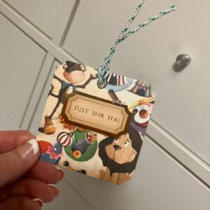 A5 Circus Theme Birthday Card with Co-ordinating Gift Tag and envelope