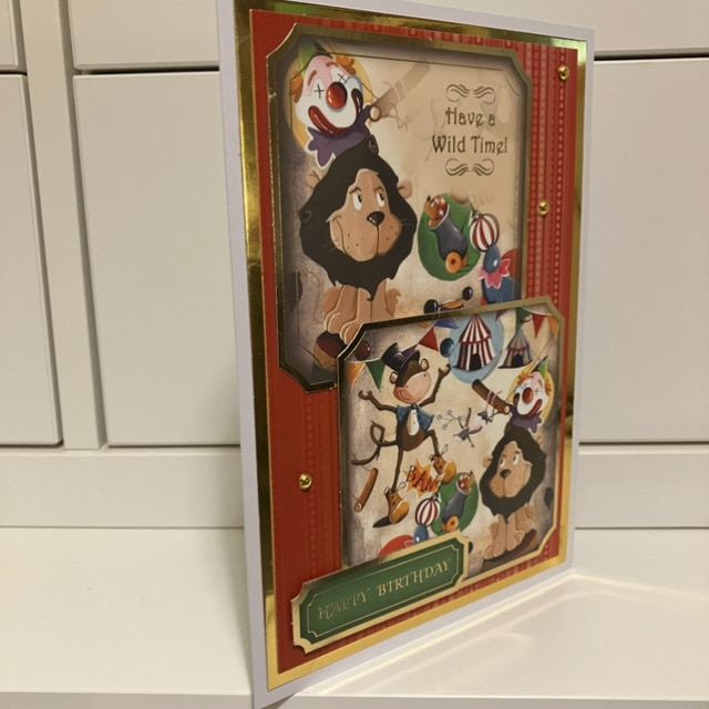 A5 Circus Theme Birthday Card with Co-ordinating Gift Tag and envelope - Image 5
