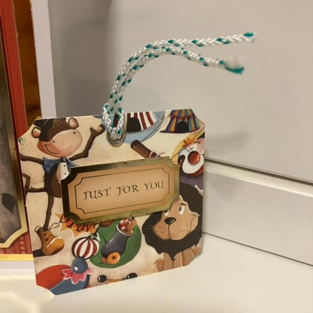 A5 Circus Theme Birthday Card with Co-ordinating Gift Tag and envelope - Image 7