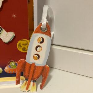 A5 Space Theme Birthday Card with Co-ordinating Gift Tag and envelope