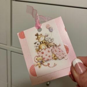 A5 Pink Toy Box Cuties Birthday Card with Co-ordinating Gift Tag and envelope