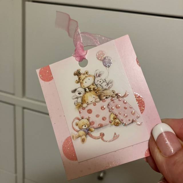 A5 Pink Toy Box Cuties Birthday Card with Co-ordinating Gift Tag and envelope - Image 2