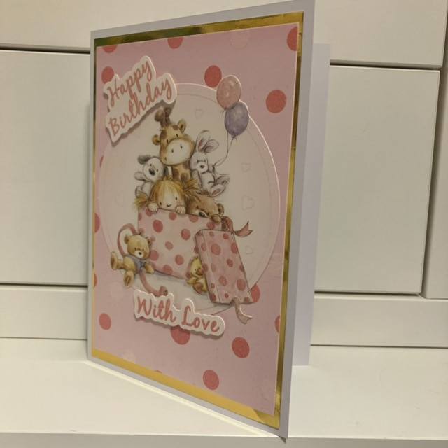 A5 Pink Toy Box Cuties Birthday Card with Co-ordinating Gift Tag and envelope - Image 5