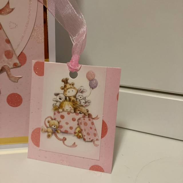 A5 Pink Toy Box Cuties Birthday Card with Co-ordinating Gift Tag and envelope - Image 7