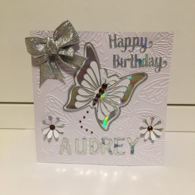 Beautiful Butterfly 5.5” square Card. Personalised and choice of colour scheme and style. - Image 4