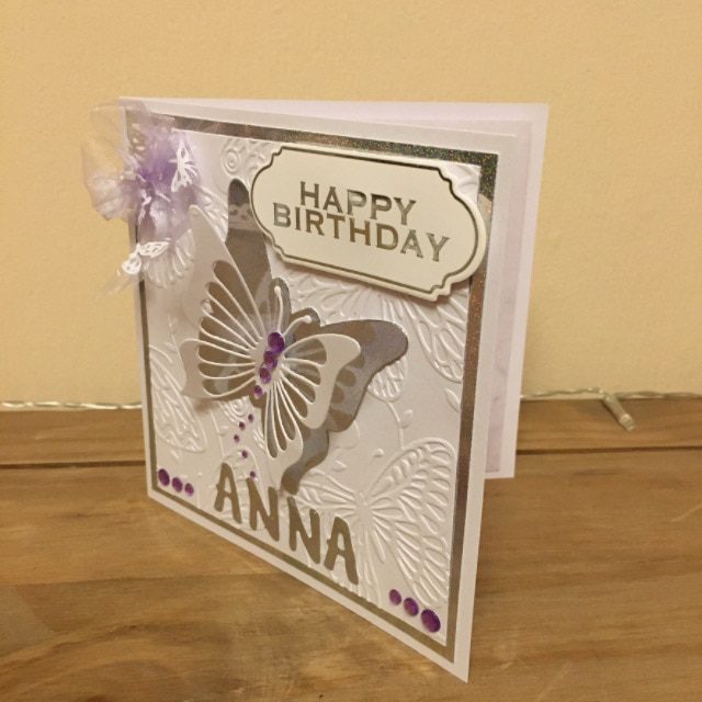 Beautiful Butterfly 5.5” square Card. Personalised and choice of colour scheme and style. - Image 3