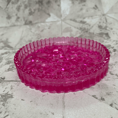 Resin Jewellery Trinket Tray with Crystal Bottom Layer - Image 2