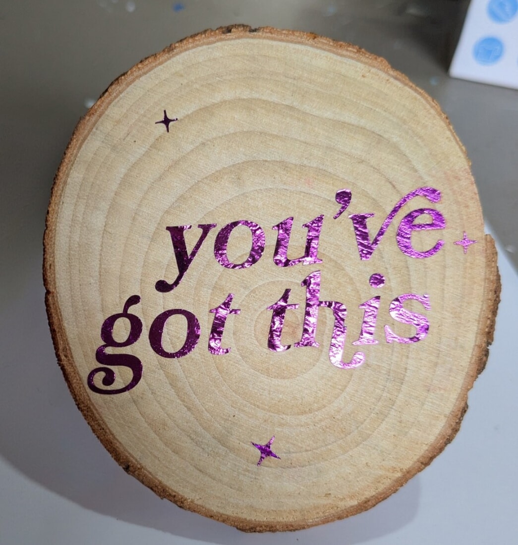 Positive Quote Wood Slice Coasters with Green Felt Backing - Image 2