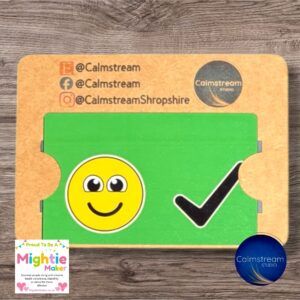 Double-Sided Visual Communication Card – Yes/No or Happy/Sad Indicator (Sublimated Aluminium)