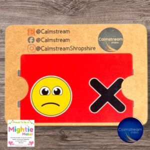 Double-Sided Visual Communication Card – Yes/No or Happy/Sad Indicator (Sublimated Aluminium)