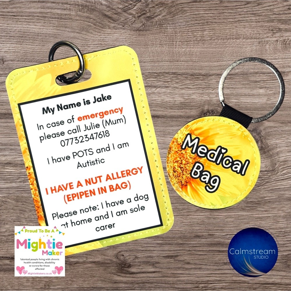 Faux Leather Medical Alert Tag & Keyring Bundle - Image 7